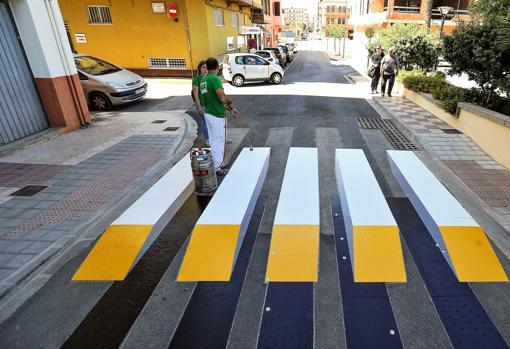 Paso de peatones tridimensional en Almussafes (Valencia)